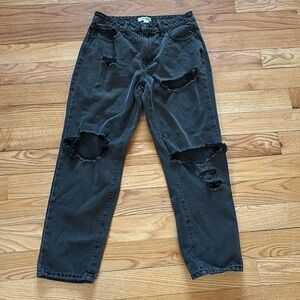 forever 21 black ripped jeans